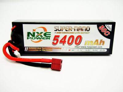 NXE 7.4v 5400Mah 50C Hard Case Lipo w/Deans - 5400HC502SDEAN