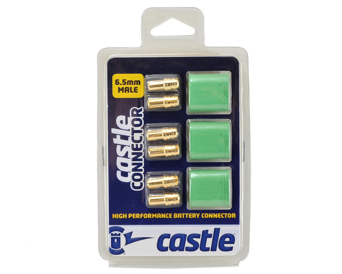 Castle Creations Polarized Bullet Connectors, Male, 6.5mm, CC-BULLET-6.5PM CSE011006800