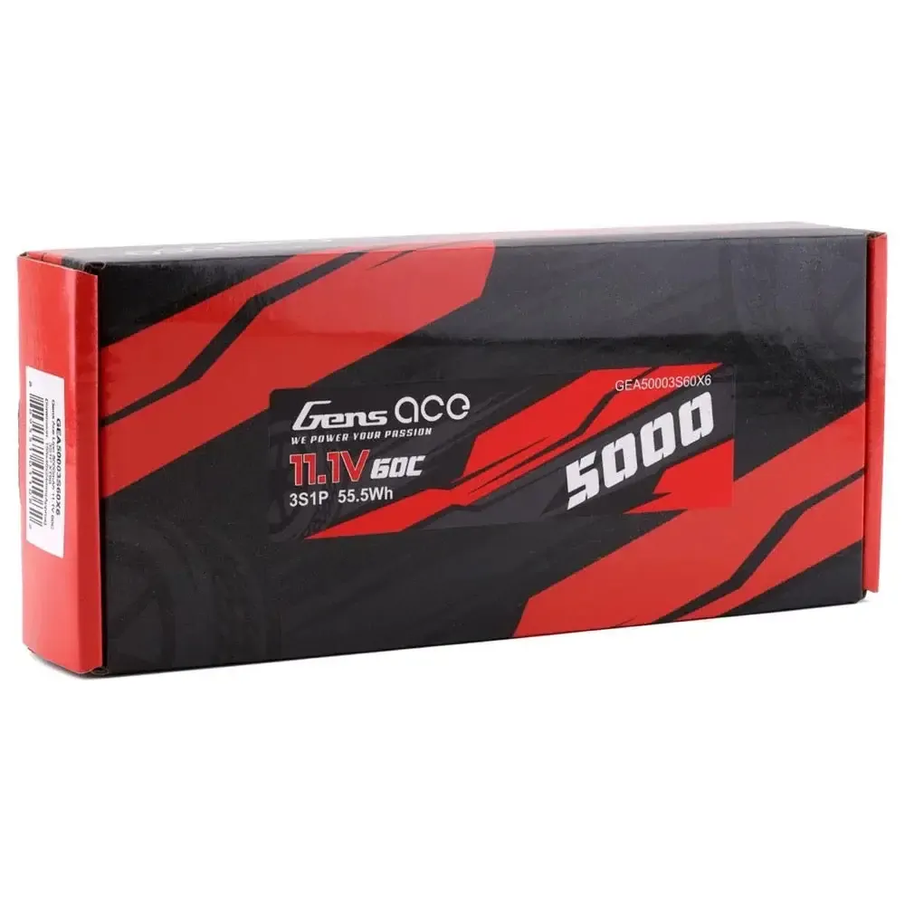 Gens Ace Batterie Lipo 3S 5000mAh 11.1V 60C XT90 – Pour Voitures RC 1/8 Et 1/10 – Puissante Et Durable