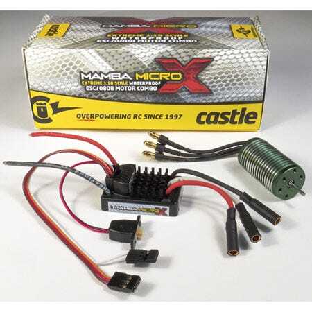 Castle Creations MAMBA Micro X Brushless ESC, 8200KV Motor Combo, 1/18, CC-MMICROX-8200