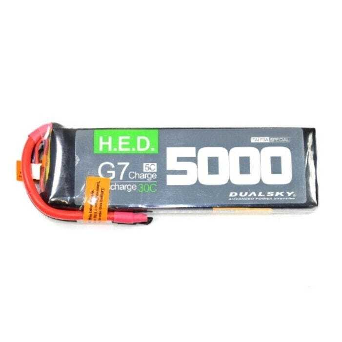 Dualsky 5000mah 6S 22.2v 45C HED Lipo Battery with F3A Spec