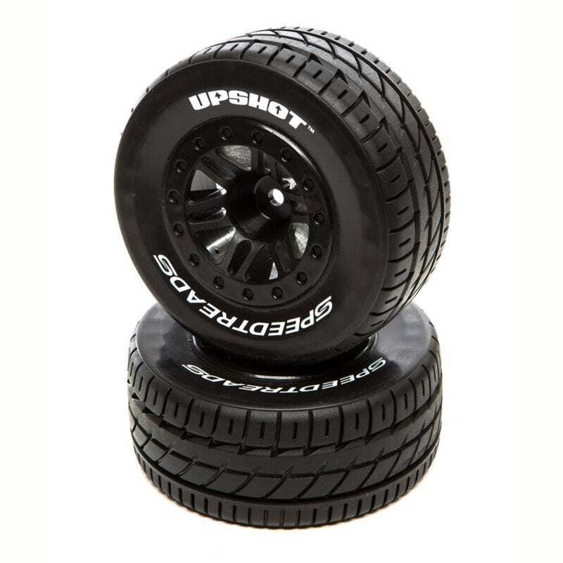 Duratrax Speedtreads Upshot SC Tire Mounted Black, Slash Front, 2pcs