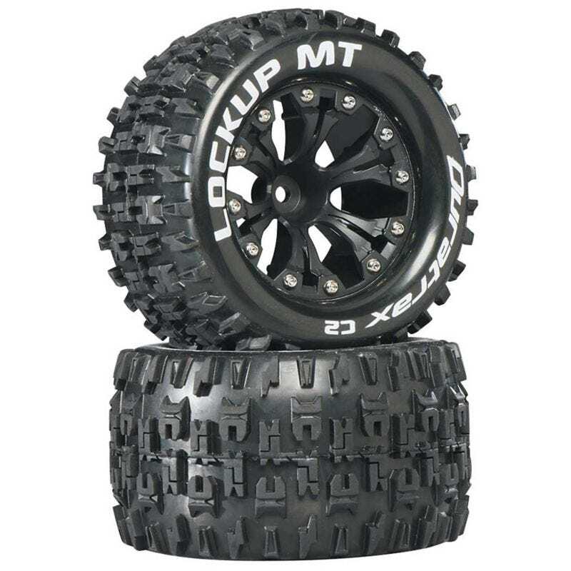 Duratrax Lockup MT 2.8in 2WD Mounted 1/2in Offset Black, 2pcs