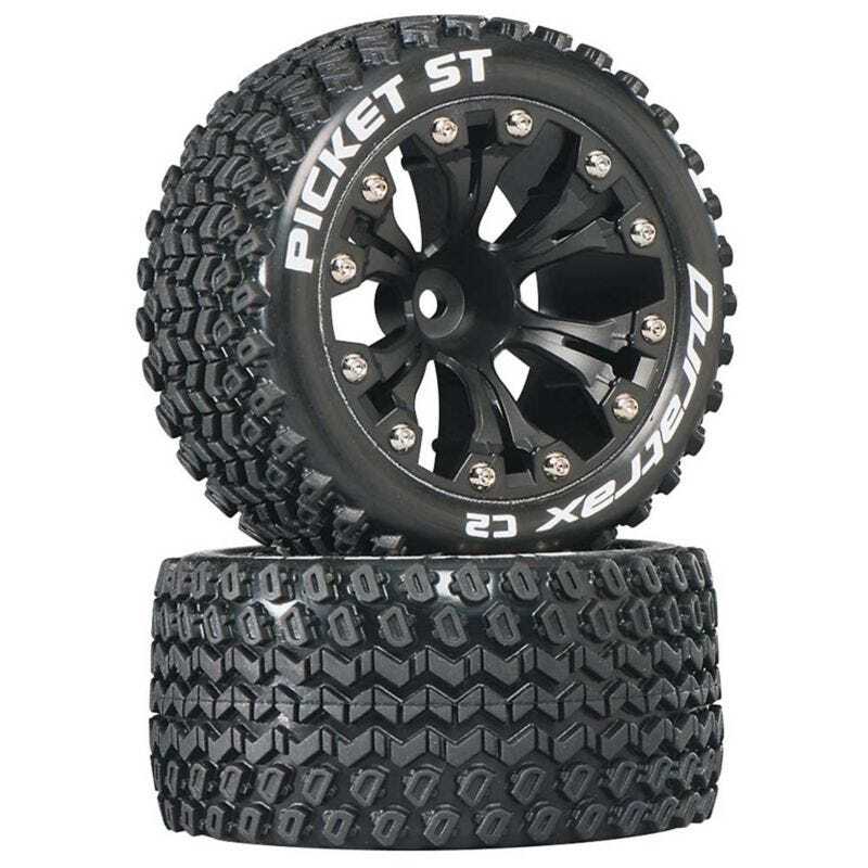 Duratrax Picket ST 2.8 2WD Mounted 1/2in Offset Black, 2pcs