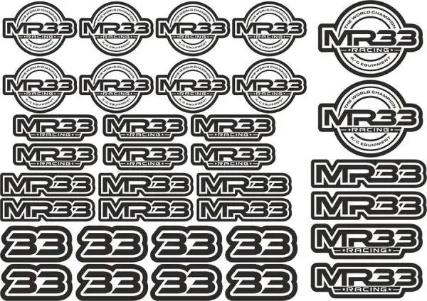 MR33 Decal Sheet - Black / White MR33-DS-BW