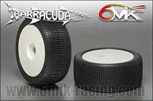 6mik Barracuda" Tyres in 9/22 Soft compound + rims + Inserts (pair) white Rims