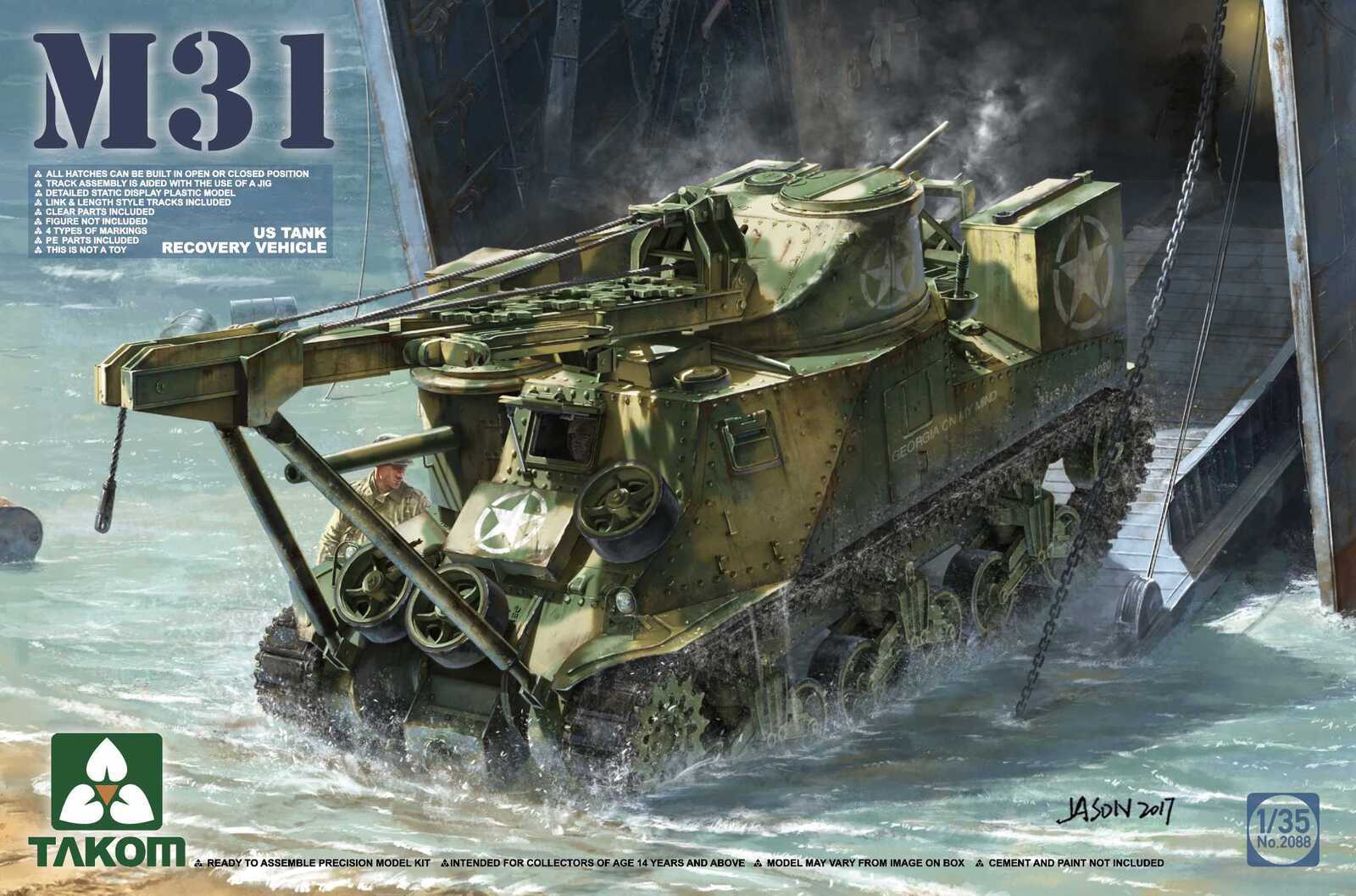 Purchase Takom 1/35 M31 Us Tank Recovery Vehicle Plastic Model Kit [2088]