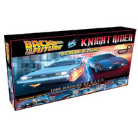 Scalextric Back to the Future vs Knight Rider Slot Car Set