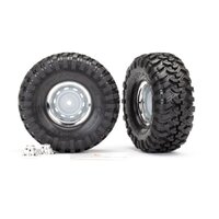 Traxxas 1.9" Canyon Trail Tyres on Chrome Rims - Glued Wheels 2Pcs 8166