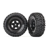Traxxas 1.9" Canyon Trail Tyres on Black Rims - Glued Wheels 2Pcs 8179