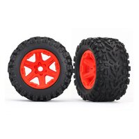 TRAXXAS 8672A Tires & wheels, assembled, glued (orange wheels, Talon EXT tires, foam inserts) (2) (17mm splined) (TSM rated)