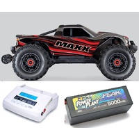 CHR Traxxas 1/10 Maxx Red Combo With Lipo Battery And Charger - 39-89076-4REd-combo