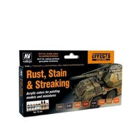 Vallejo 70183 Model Colour Rust, Stain & Streaking Acrylic Paint Set