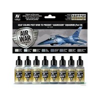 Vallejo 71618 Model Air USAF WWII to present Aggressor Squadron Part III 8 Colour Acrylic Paint Set