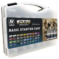 Vallejo 80260 Wizkids Basic Starter Case Acrylic Paint Set (40 Colour Set)