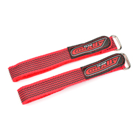 Team Corally - Pro Battery Straps - 300x20mm - Metal Buckle - Silicone Anti-Slip Strings - Red - 2 pcs