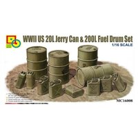 Classy 16008 1/16 WWII US 20L Jerry Can & 200L Fuel Drum Set Plastic Model Kit
