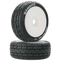 Duratrax Bandito 1/8 Buggy Tire C3 Mounted White, 2pcs