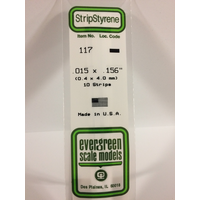 Evergreen 117 White Styrene Strip .015 X .156 (Pack Of 10)