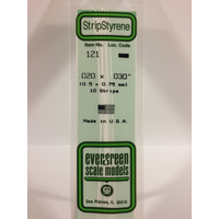 Evergreen 121 White Styrene Strip .020 X .030 (Pack Of 10)