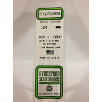 Evergreen 124 White Styrene Strip .020 X .080 (Pack Of 10)