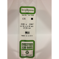 Evergreen 131 White Styrene Strip .030 X .030 (Pack Of 10)