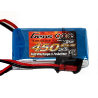 Gens Ace 450mAh 30C 11.1V Soft Case Lipo Battery (JST Plug)
