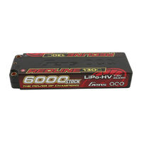 Gens Ace 2S Redline 6000mAh 7.6V 130C Hardcase/5mm bullet HV LiPo Battery (5.0mm Bullet) - GEA60002S13L5