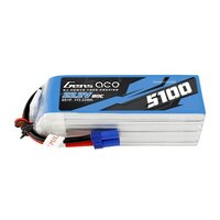 Gens Ace 6S 5100mAh 22.2V 80C Soft Case LiPo Battery (EC5) - GEA6S510080E5