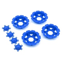 JConcepts "Tracker" Monster Truck Wheel Mock Beadlock Rings (Blue) (4)
