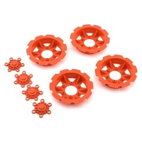JConcepts "Tracker" Monster Truck Wheel Mock Beadlock Rings (Orange) (4)