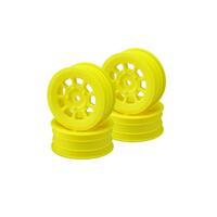 JConcepts 3397Y 9 Shot 2.2 Dirt Oval Front Wheels (Yellow) (4) (B6.1/XB2/RB7/YZ2) w/12mm Hex