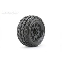 JETKO 1/8 MT 3.8 EX-TOMAHAWK MOUNTED TYRES (2pc) (17mm 0 Offset (Narrow)/Claw Rim)