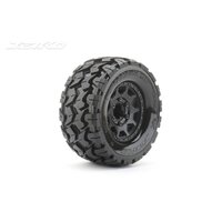 JETKO 1/10 MT 2.8 EX-TOMAHAWK MOUNTED TYRES (2pc) (12mm 1/2 offset Wide/Claw Rim)