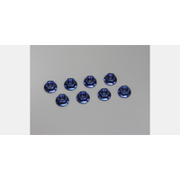 Kyosho 1-N4045F-B Nut(M4x4.5) Flanged (Steel/Blue/8pcs)