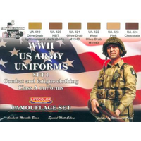 Lifecolor CS17 WWII US Army #1 Uniforms Class A Acrylic Paint Set