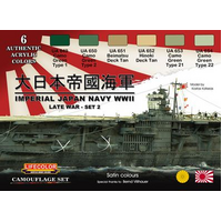 Lifecolor CS37 Imperial Japan Navy WWII Late War - #2 Acrylic Paint Set