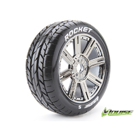 B-Rocket Black/Chrome Spoke 1/8 Tyre & R