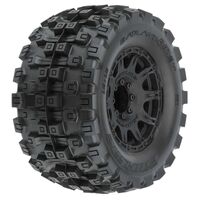 Proline 1/8 Badlands MX38 HP 3.8in Belted Tyres Mounted on Raid 8x32 Wheels, 17mm Hex, F/R, PR10166-10