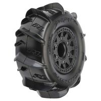 Proline 1/10 Dumont Paddle SC 2.2in/3.0in Tires Mounted On Raid Black Wheels, F/R, PR10185-10