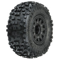 Proline 1/10 Badlands SC Tyres Mounted on Raid 6x30 Wheels, Slash 2wd/4wd, F/R, PR1182-10
