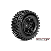 ROAPEX RYTHM 1/10 SC TIRE BLACK WHEEL WITH 12MM HEX MOUNTED