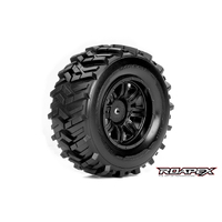 ROAPEX MORPH 1/10 SC TIRE BLACK WHEEL WITH 12MM HEX MOUNTED