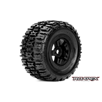 ROAPEX RENEGADE 1/8 MONSTER TRUCK TIRE BLACK WHEEL WITH 17MM HEX MOUNTED