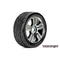 ROAPEX TRIGGER 1/8 BUGGY TIRE CHROME WHEEL WITH 17MM HEX MOUNTED