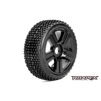 ROAPEX ROLLER 1/8 BUGGY TIRE BLACK WHEEL WITH 17MM HEX MOUNTED