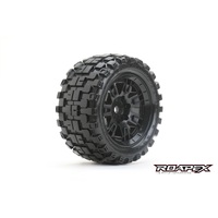 RHYTHM BELTED ARRMA KRATON 8S MT TRUCK TIRE BLACK WHEEL WITH 24MM HEX MOUNTED