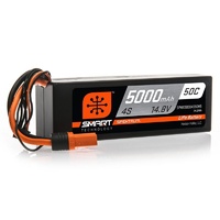 Spektrum 5000mah 4S 14.8v 50C Smart Hard Case LiPo Battery with 5mm Bullet Connectors