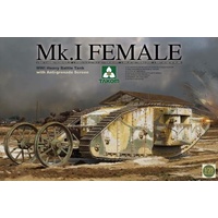 Takom 2033 1/35 WWI Heavy Battle Tank Mk.I Female with Anti-grenade screen Plastic Model Kit
