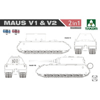 Takom 2050X 1/35 WWII Maus V1 & V2 2 in 1 (Limited Edition) Plastic Model Kit